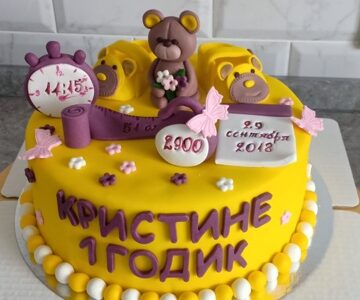 Торт на годик девочке №40